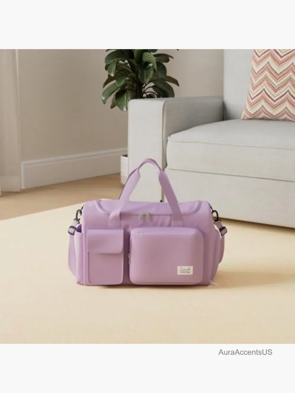 Travel Duffel Bag with Shoes Compartment Gym Bag Weekender Overnight 39L